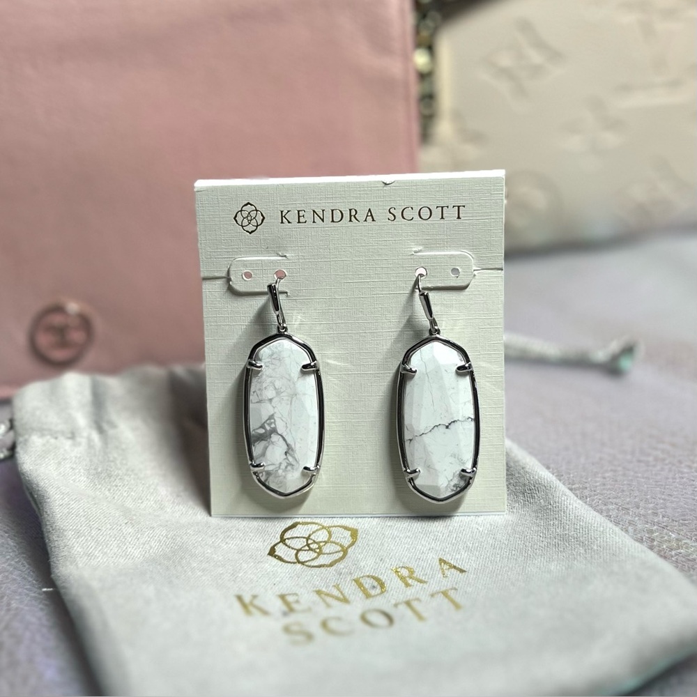 Kendra Scott Howlite Elle Drop Earrings